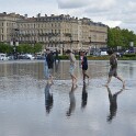 La Place de la  Bourse DSC 3700  La place de la Bourse    Garonne　　広場一面が水鏡のようになりました。夜景は素晴らしいです。後ほど